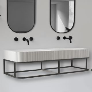 Консоль с раковиной ABBER Stein AS2646 подвесная 120см белый матовый